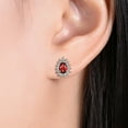 thumbnail image 5 of RYLOS Women's 14K White Gold Birthstone Set: Ring, Earring & Pendant Necklace. Gemstone & Diamonds, 6X4MM Garnet January Birthstone. Perfectly Matching Gold Jewelry, Size 7, 5 of 6
