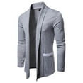 thumbnail image 2 of CEHVOM Men Pocket Cardigan Turndown Casual Polyester Sweater Slim Fit Jacket, 2 of 4