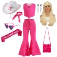 thumbnail image 2 of Disfraz de Barbi de Halloween para niñas, conjunto de ropa Punk de calle Rosa sin mangas con lazo para fiesta, vestido Vintage a cuadros, nuevas películas, 2 of 5