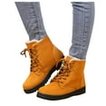thumbnail image 1 of Leozcaa Womens Memory Foam Ankle Boots Inside Zip Thermal Waterproof Deep Tread Rubber Sole Snow Boots, 1 of 7