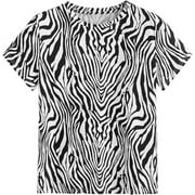 Milumia Women's Casual Zebra Print Short Sleeve T Shirt Tee Tops