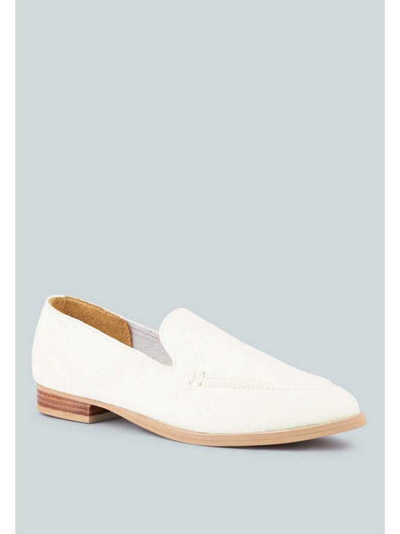 BOUGIE White Organic Canvas Loafers