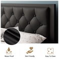 thumbnail image 4 of Einhomn Twin Bed Frame with Faux Leather Soft Pad Tufted Headboard, Heavy-Duty Metal Slatted Supported Platform Bed, 12"Space Storage Under the Bed, Easy to Assemble, Black, 4 of 8