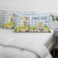 thumbnail image 3 of Easter Pillow Covers, Linen Long Throw Pillow Case, Spring Bunny Sheep Floral Eggs Botanical Blue Check Holiday Pillow Protector Decorative Cushion Cover for Living Room/Bedroom 16" x 24", 3 of 8