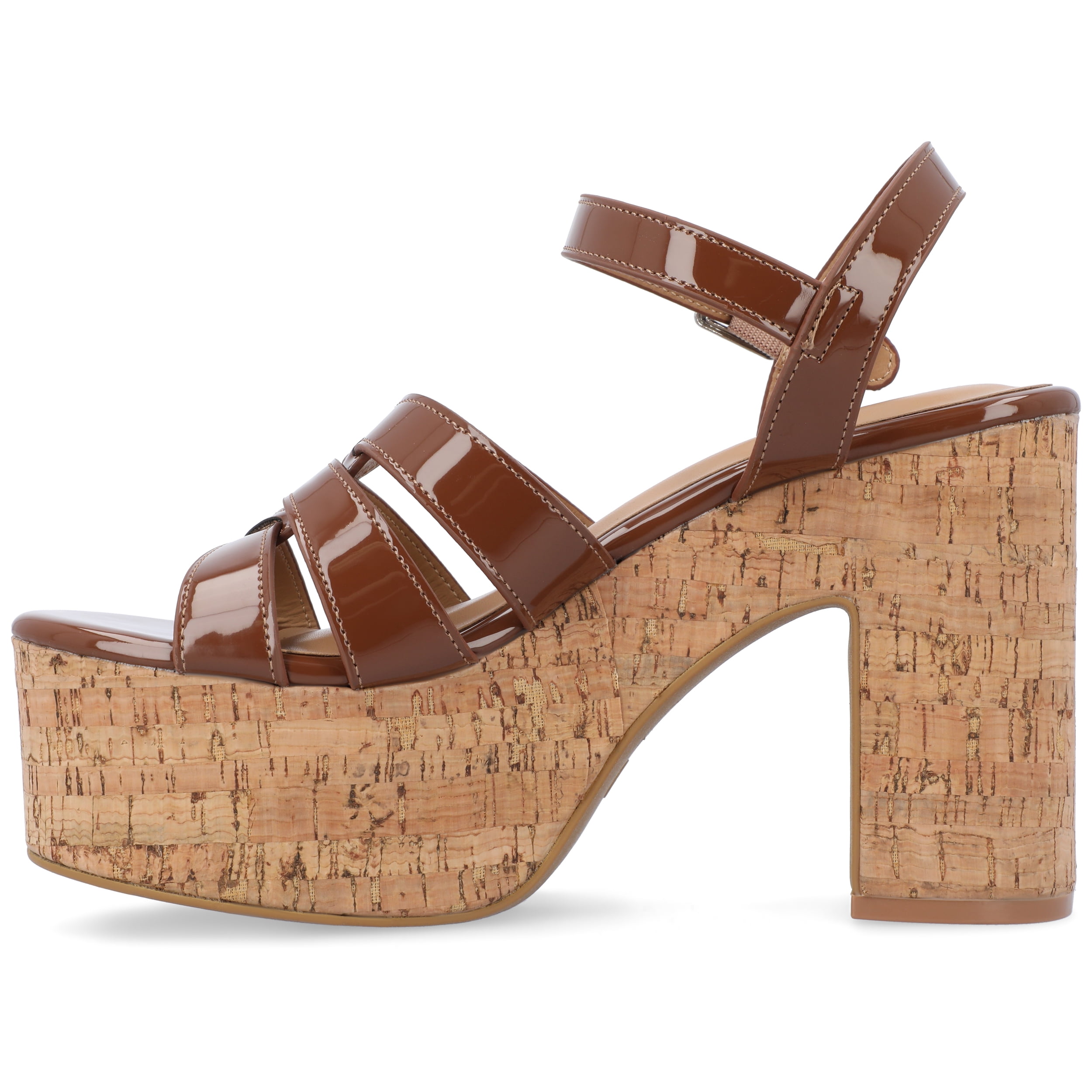 Journee Womens Jania Buckle Platform Sandals