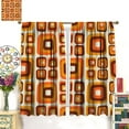thumbnail image 5 of Vintage 70s Blackout Curtains,Modern Retro Geometric 70s Minimalist Rustic Boho Print Rod Pocket Window Treatments Drapes for Bedroom Living Room Kitchen 84" W X 84" L, 5 of 6