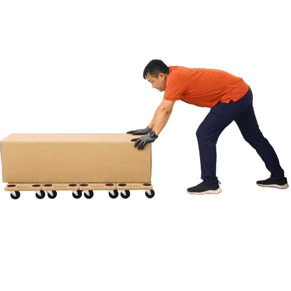 Tcbosik 2 Pack Furniture Moving Wooden Dolly with 4 Wheels, Heavy Duty Rolling Mover for Couch Fridge Washing Machine Planter, Natural