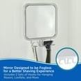 thumbnail image 5 of Kenney Gray Square Fogless Suction Cup Mount Shower Mirror, 5 of 6