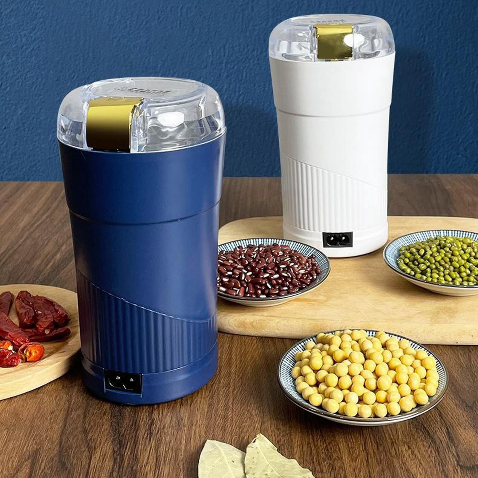 XKHAZA Coffee Grinder, Electric Coffee Grinder, Quiet Spice Grinder, One Touch Coffee Mill for Beans, Spices and More, with Clean Brush, Stainless Steel