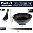 thumbnail image 2 of Juego de 2 tazones de cerámica de 40 oz para ramen, tazón para fideos ramen con cucharas y palillos estilo retro japonés, tazones grandes para sopa, pho, udon, 2 of 4