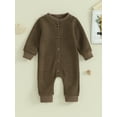 thumbnail image 2 of Bagilaanoe Newborn Baby Boys Knit Jumpsuit Long Sleeve Bodysuit 3M 6M 12M 18M Infant Fall Winter One Piece Romper, 2 of 9
