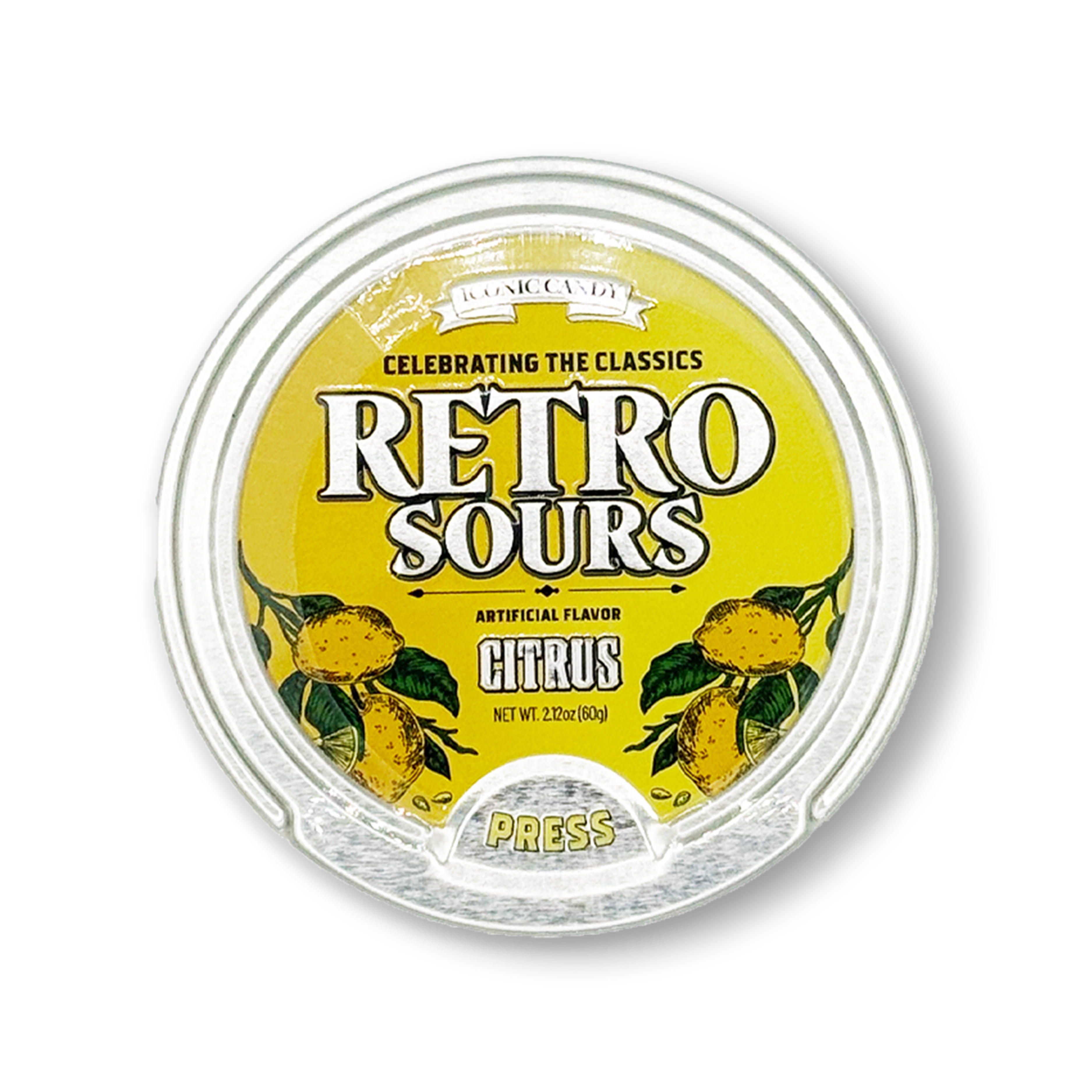 Retro Sours Citrus Lemon Candy 3-Pack – Nostalgic Hard Candy Tins, Mouth-Puckering Sour Drops, Tangy Lemon Treats for Parties, Stocking Stuffers, Buffets