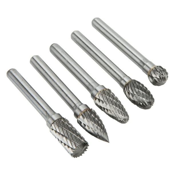 Juego de fresas de carburo, 5 piezas, 6 x 10 mm, juego de fresas rotativas de doble corte, juego de fresas rotativas de carburo de vanguardia Características