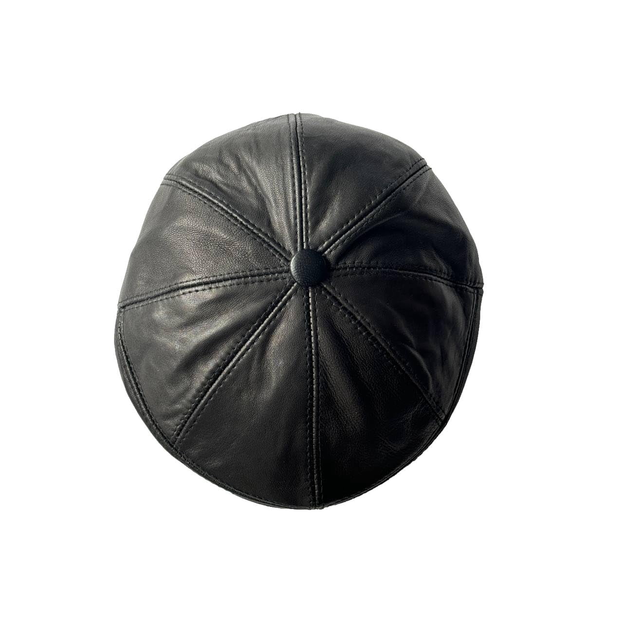 Lukkizara Leather Ivy Cap Men,s Newsboy Hat Cabbie Beret Real Leather Hat Vitage Style (US, Alpha, Large, Black)
