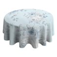 thumbnail image 2 of Floral Round Tablecloth 70x70in(178x178cm) – Waterproof Polyester Table Cover with Full Print Design, Wrinkle Resistant & Washable for Kitchen Dining Party Decor,Thanksgiving,Christmas, Spring,Flower, 2 of 6