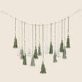 thumbnail image 6 of Green Macrame Garland 47.24" Polyester Boho Rustic Woven Tapestry Tassels Natural Wood Beads Wall Hanging Art Decoration with Hanger for Nursery Bedroom Living Room Decor Green, 6 of 9