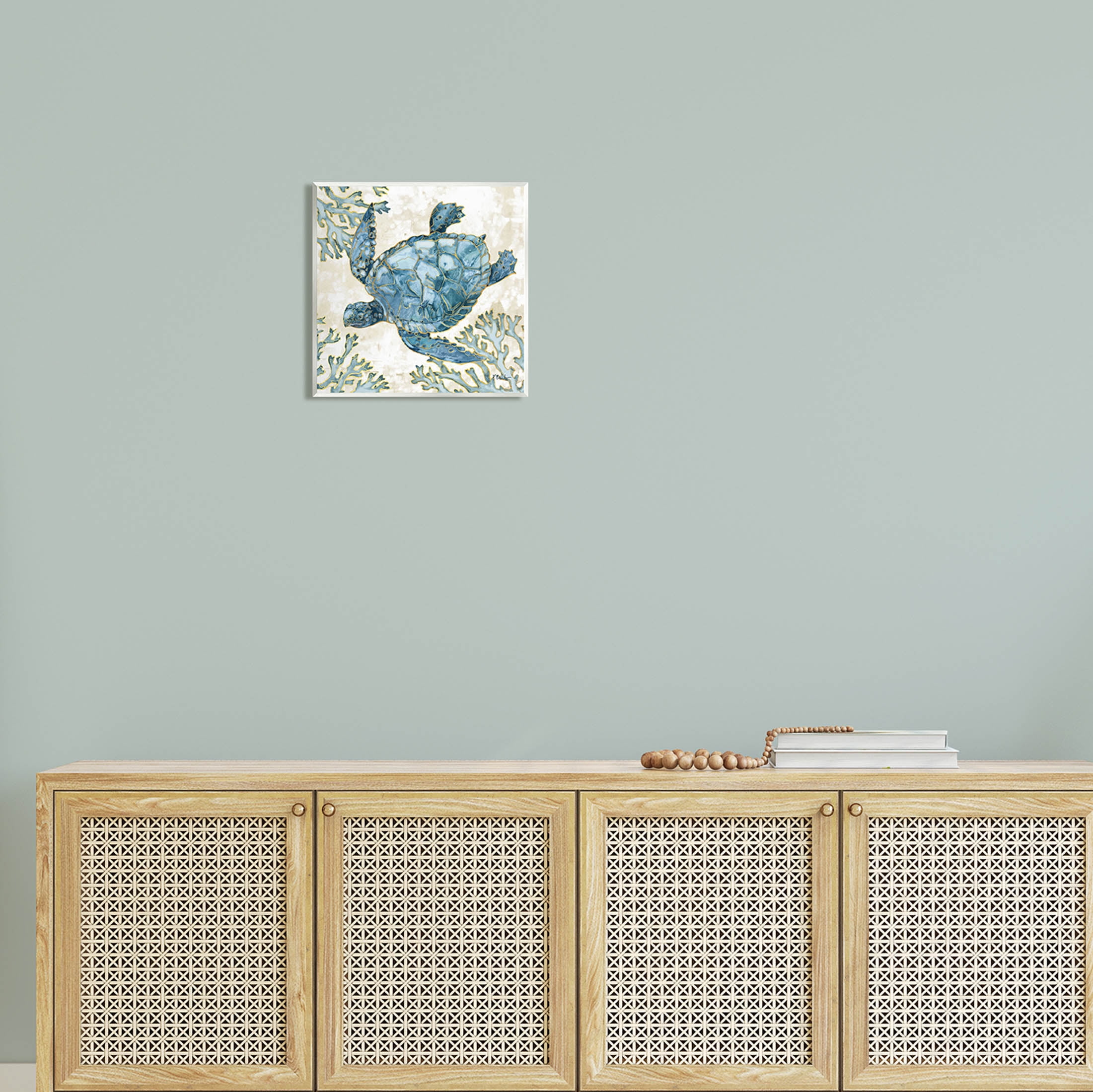 Stupell Industries Playa Sealife Blue Sea Turtle Graphic Art Unframed Art Print Wall Art, Design by Paul Brent