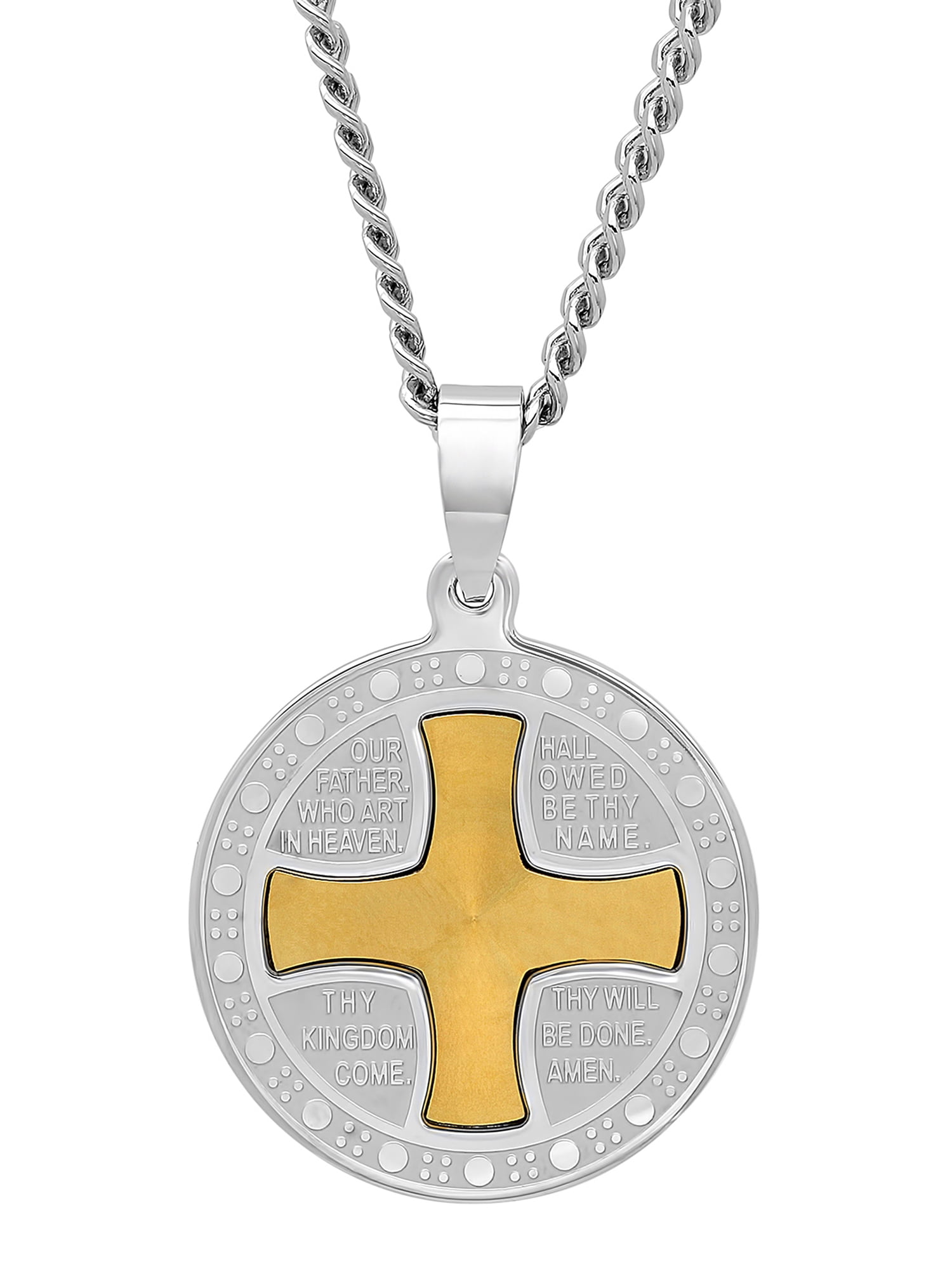 Mens Stainless Steel The Lords Prayer 