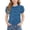 A140 Blue, variant on WPPGONE Girls Puff Sleeve Tunic Short Sleeve Casual Graphic Tops Abstract Dash Pattern Soft Cotton Crewneck Basic Blouse Sweet Holiday Party Tees And Clothes