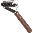 thumbnail image 1 of Rastrillo de madera de doble cara para pelo de gato (19 * 8,5 cm), peine para el aseo de perros, para eliminar el pelo de los perros, peine para el aseo de mascotas, para perros y gatos., 1 of 5