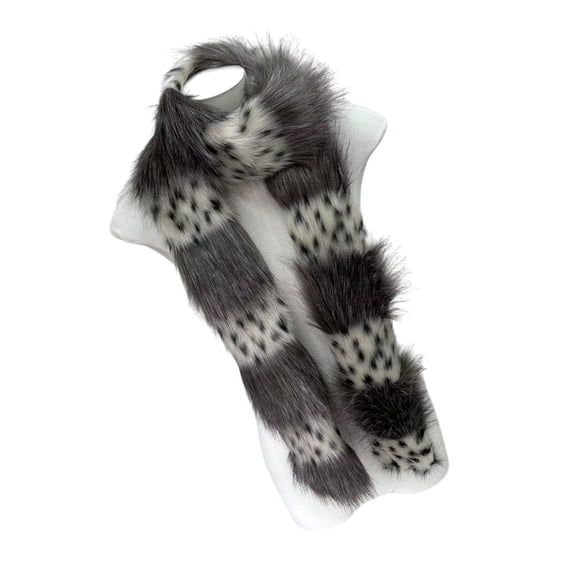 Leopards Print Patchwork Fleeces Scarf Shawl Unisex Soft Plush Winter Accessory For Family Matching And Outdoor Activity