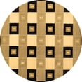 thumbnail image 1 of Ahgly Company Indoor Round Checkered Brown Modern Area Rugs, 8' Round, 1 of 4