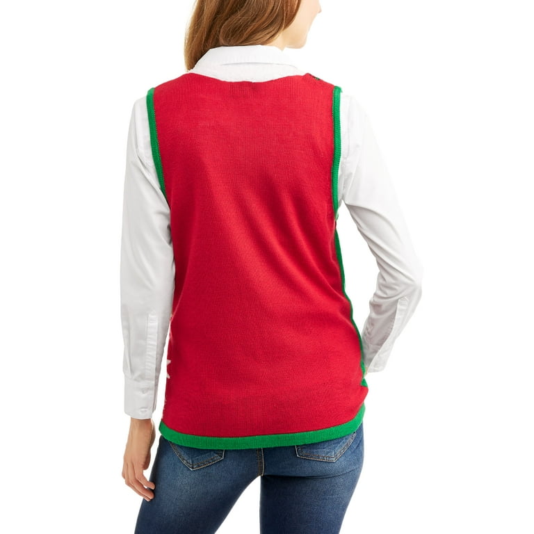 Faux fur collar sweater vest sales