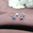 thumbnail image 3 of Sterling Silver 925 Flower CZ Stud Earrings Diamond Floral Sparkle Studs with Push back, 3 of 6