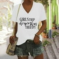 thumbnail image 2 of Womens Casual Fashion Printed V Neck Short Sleeve Pullover T Shirt, 2 of 2