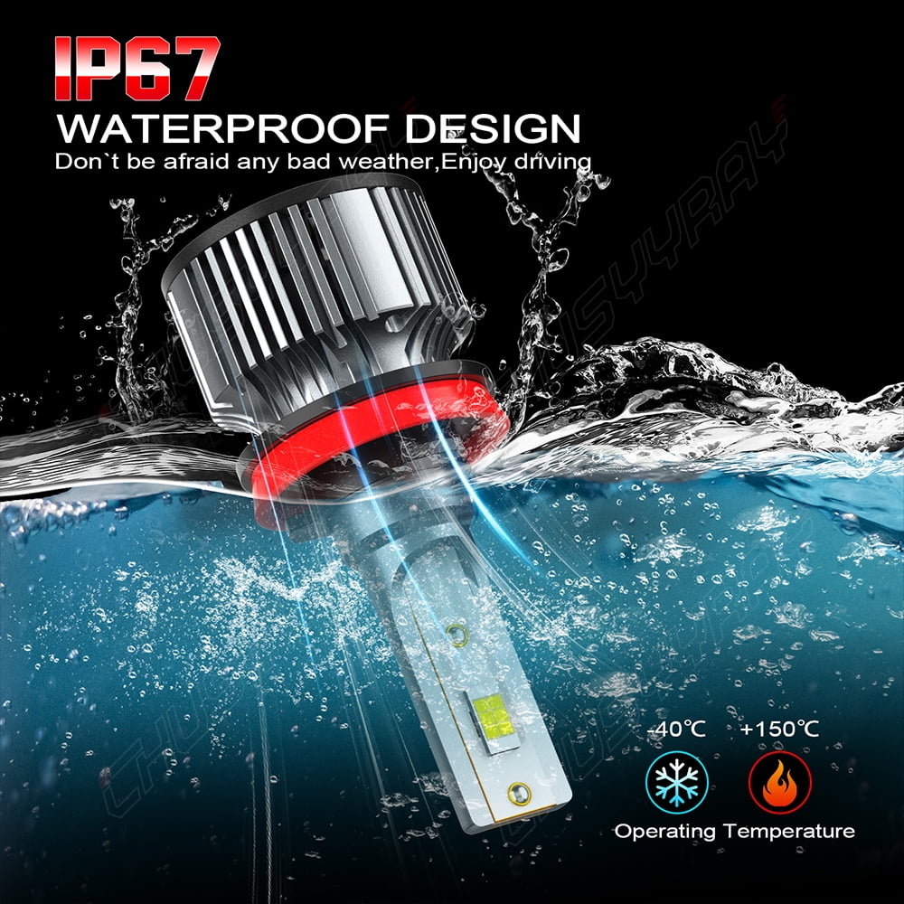 H11 H9 H8 LED Headlight Bulbs Hi/Low Beam Light 72000LM 200W High Power Easy Installation