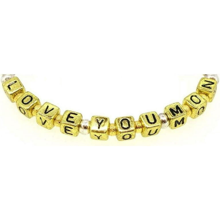 Trimming Shop Acrylic Gold Letter Beads with Black Alphabet A to Z