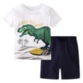 thumbnail image 2 of Xudanell Toddler Boy Clothes Kids Summer Cotton Outfits Shirt Short Sets Size 2-7 (6-7 Years,White), 2 of 4
