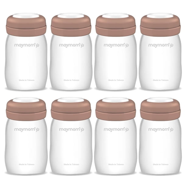 Biberones Maymom para almacenamiento de leche materna, cuello ancho de 160 ml, paquete de 8
