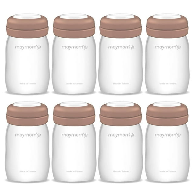 Biberones Maymom para almacenamiento de leche materna, cuello ancho de 160 ml, paquete de 8