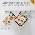 thumbnail image 4 of Yayeee Oven Mitts and Pot Holder Set of 4 Heat Resistant Kitchen Gloves Baking Hot Pad, Beige Fall Coffee, 4 of 5