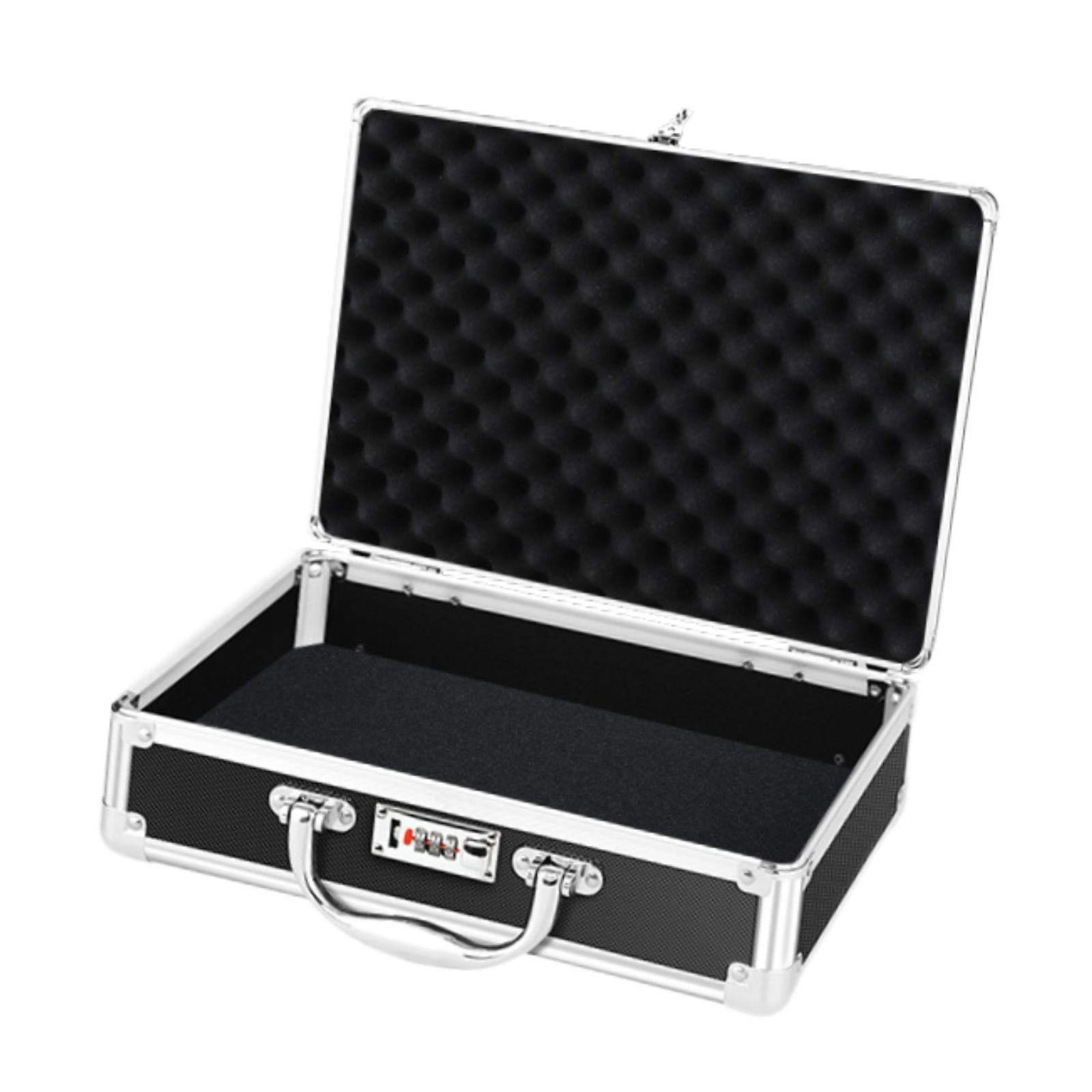 MAGIDEAL Portable Storage Case Anti Shock Empty Briefcase with Password Lock Tool Box S