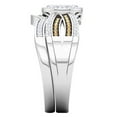thumbnail image 4 of 0.40 Carat (Ctw) 14K White Gold Round Champagne & White Diamond Ladies Micro Pave Swirl Split Shank Engagement Ring Set, 4 of 4