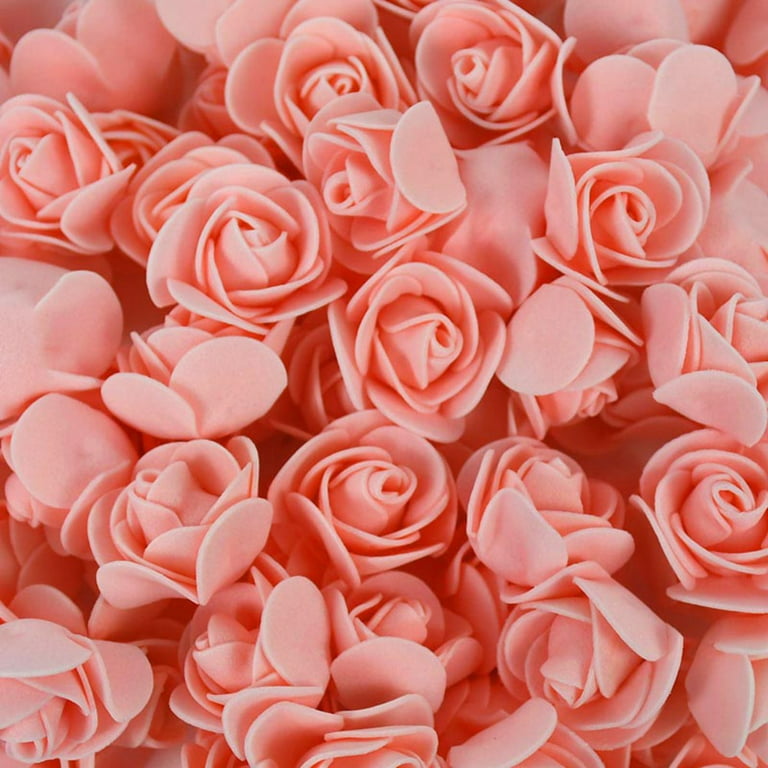 Glitter Artificial DIY Foam Rose Stems (50 pcs) - Fuchsia