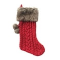 thumbnail image 1 of Holiday time Cable Knit Stocking,21 inch,red colour, 1 of 4