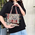 thumbnail image 4 of Traditional Women Tote Bag, Travel Bag, Handmade Casual Handbags for Outdoor , Beige Owl F-Beige Owl, 4 of 8