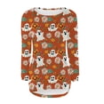 thumbnail image 4 of IMENGL Fashionable casual printed pullover with pockets plush, Orange L, Size M-4XL, 4 of 5