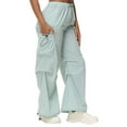 thumbnail image 3 of QATAINLAV Loose Cargo Pants for Women Harem Drawstring Ankle Cuffs Trousers Summer Baggy Elastic Waist Work Pants Solid Casual Sweatpants with Pockets Birthday Gifts Light Blue M, 3 of 9