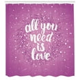 thumbnail image 3 of Ambesonne Love Shower Curtain, Valentines Floral Words, 69"Wx84"L, Fuchsia White, 3 of 3