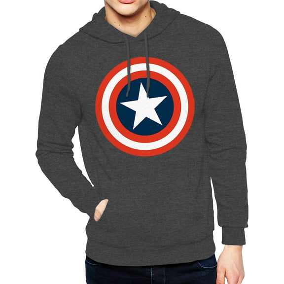 Captain America, Men's Apparel Graphic Hoodie Sweatshirt, 80's Captain, Sizes S-3XL