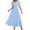 Blue, variant on Women’S Summer Casual V Neck Short Sleeve Maxi Dress, Elastic Waist Tiered Ruffle Flowy A-Line Long Dress, Soft Breathable Polyester Fabric, 1pc, Sizes S M L XL XXL