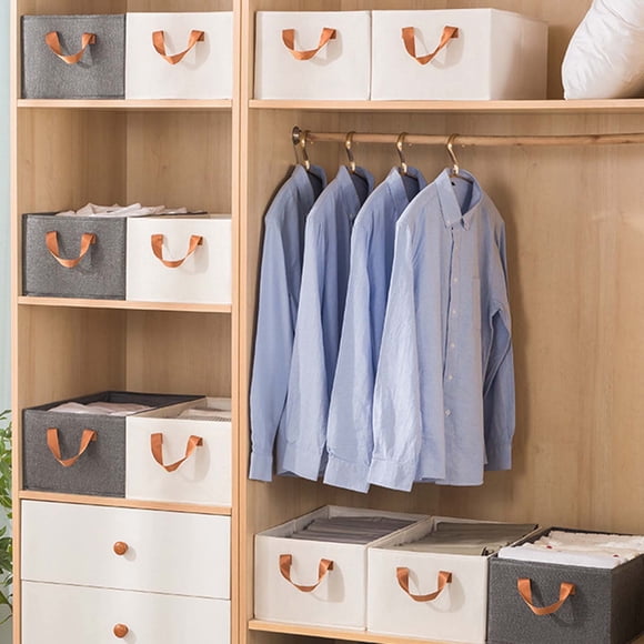 Xihbxyly Organizadores de Armario, Estructura de Acero Resistente, Diseño Plegable, Almacenamiento de Tela de Lino, Organización Del Hogar, Uso En Dormitorio y Sala de Estar, Tamaño 45,7 X 28,9 X 20,