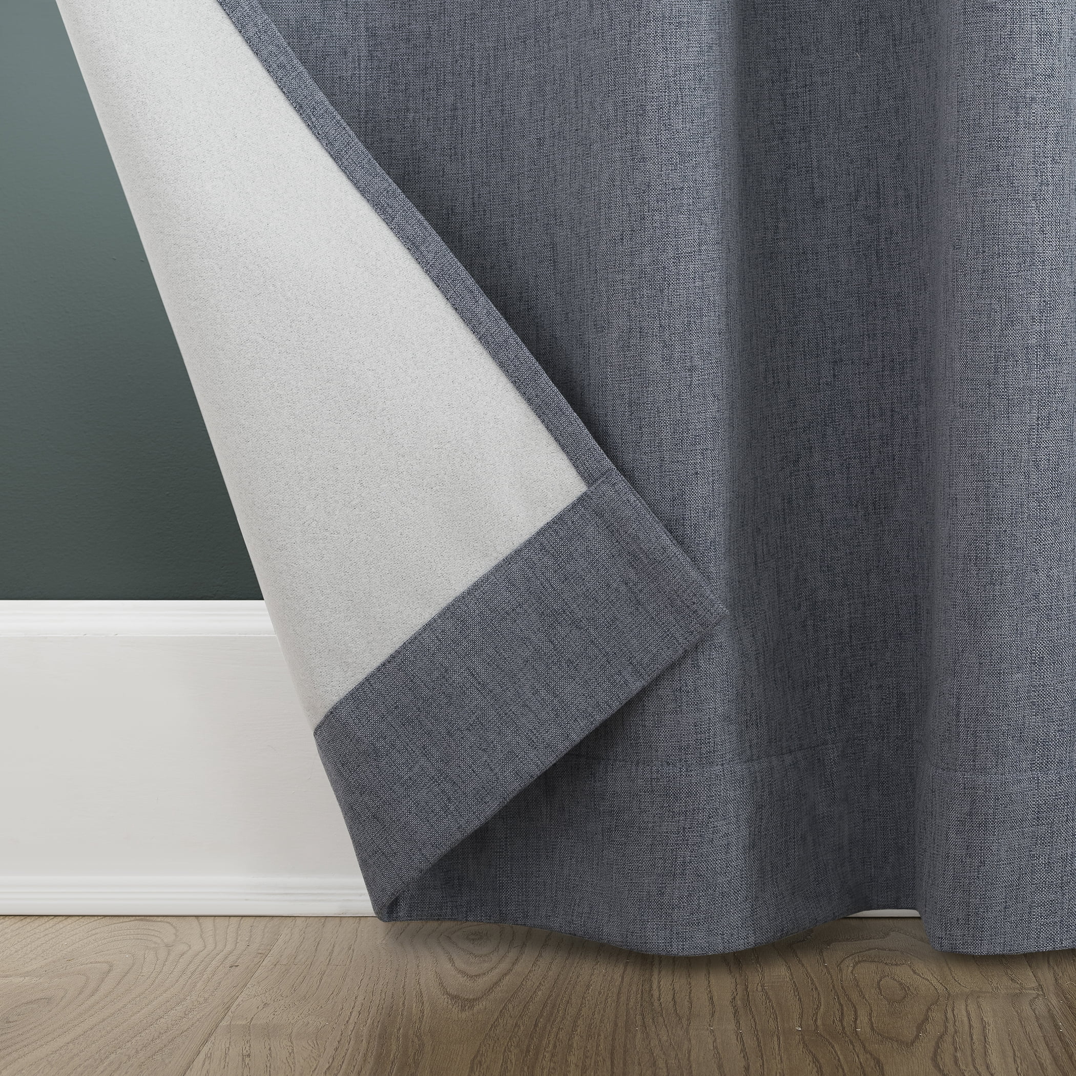 Sun Zero Jules 100% Blackout Rod Pocket 40" x 96" Single Curtain Panel in Blue
