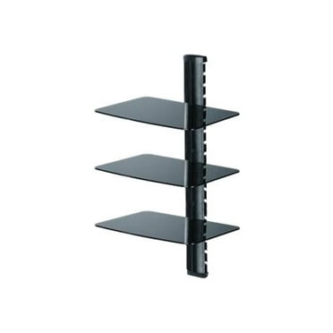 vidaXL 3-tier Wall Mounted Glass DVD Shelf Black - Walmart.com