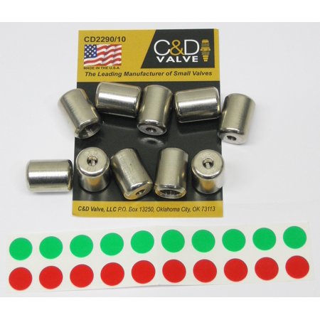 Valve Train Package - C&D Valve CD2290 Package of 10 Tamper Resistant HVAC 1/4