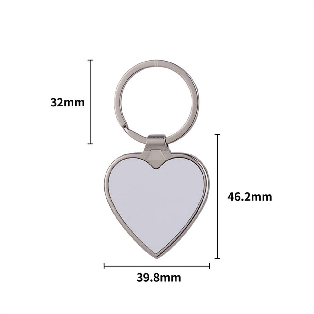 30pcs 3 Shape Sublimation Blank Metal Keychain Bulk with Key Ring for Christmas Valentine Graduation Day Present